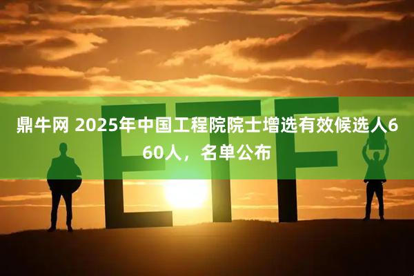 鼎牛网 2025年中国工程院院士增选有效候选人660人，名单公布